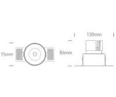 6,5W LED užglaistomas šviestuvas, baltas, 3000/3500/4000K, 10107BT/W/V