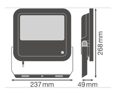 65W Prožektorius PHOTOCELL, su foto rėle, 4000K, IP65, juodas