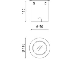 6,7W LED įleidžiamas į žemę lauko šviestuvas DARK M, plieno sp., 3000K, IP67, 38º