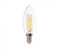 Bikuva.lt 6W LED filamentinė lemputė, E14, žvakės formos, skaidri, 3000K
