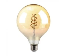 V-tac 6W LED filamentinė lemputė, G125, E27, gintaro sp., 1800K