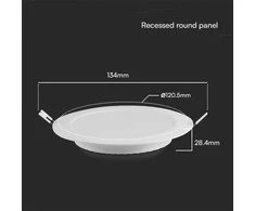 6W LED įleidžiama panelė, balta, 3000/4000/6500K, CREE LED chip
