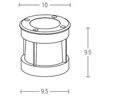 6W LED įleidžiamas į žemę lauko šviestuvas, plieno sp., 3000K, E189