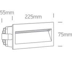 7W LED įleidžiamas sieninis lauko šviestuvas, juodas, 3000K, 68068C/B/W