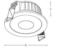 6W LED įleidžiamas šviestuvas, baltas, 3000K, S111