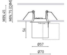 6W LED įleidžiamas šviestuvas FLIP, baltas, 3000K, 34°