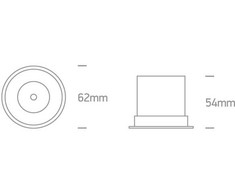 6W LED įleidžiamas šviestuvas, juodas, 3000K, 10106DC/B/W