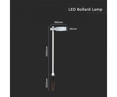 V-tac 6W LED įsmeigiamas lauko šviestuvas, baltas, 4000K