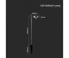 V-tac 6W LED įsmeigiamas lauko šviestuvas, juodas, 3000K