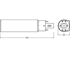 Osram 6W LED lemputė DULUX, G24q-1, baltos matinės sp., 4000K