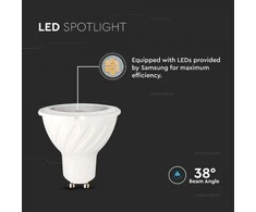 6W LED lemputė, GU10, 3000K, SAMSUNG LED chip