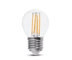 6W LED lemputė V-TAC, E27, G45, 2700K, filamentinė, 130lm/W, skaidriu stiklu