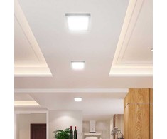 6W LED paviršinė panelė, kvadratinė, balta, 3000K