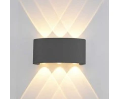 Sieninis šviestuvas Italux 6W LED sieninis fasado šviestuvas ORTELO, juodas, 3000K, šviečia į abi puses