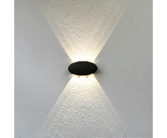 Sieninis šviestuvas 6W LED sieninis fasado šviestuvas PONTAS, juodas, 3000K, IP54