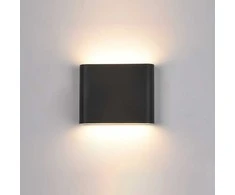 6W LED sieninis fasado šviestuvas ROMANO, juodas, 3000K