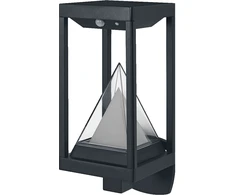 Sieninis šviestuvas 6W LED sieninis fasado šviestuvas SMART+ SOLAR, juodas, 3000K/RGB, dimeriuojamas, su judesio davikliu ir saulės baterija