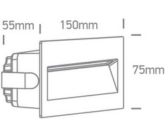 6W LED sieninis įleidžiamas fasado šviestuvas, pilkas, 2200/2700/3000/4000K, IP65, 68068B/G/V