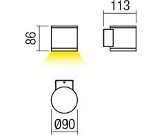 Sieninis šviestuvas 6W LED sieninis lauko šviestuvas ETA, tamsiai pilkas, 3000K, IP54, 9594