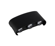 6W LED sieninis lauko šviestuvas, juodas, 3000K, IP65