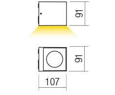 Sieninis šviestuvas 6W LED sieninis lauko šviestuvas TEKO, tamsiai rudas, 3000K, IP65, 90099