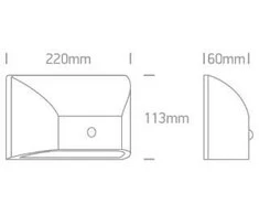6W LED sieninis šviestuvas, antracito sp., 2700/3300/4000K, IP65, su judesio davikliu, 67396A/AN/V