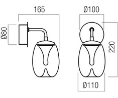 6W LED sieninis šviestuvas DROP, chromo sp./skaidrus, 3000K, 01-3923