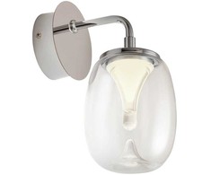 6W LED sieninis šviestuvas DROP, chromo sp./skaidrus, 3000K, 01-3923