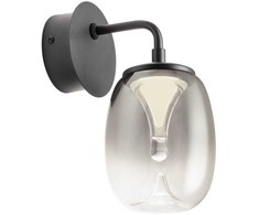 6W LED sieninis šviestuvas DROP, juodos/dūmų sp., 3000K, 01-3924