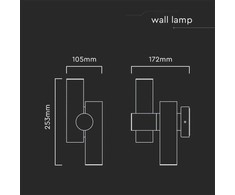 V-tac 6W LED sieninis šviestuvas, juodas, 3000K