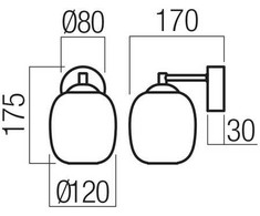 6W LED sieninis šviestuvas KHADI, juodos/dūmų sp., 3000K, 01-3483