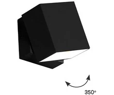 Bikuva.lt 6W LED sieninis šviestuvas QUADRO, juodas, 3100K, pasukamas, šviečia į viršų ir į apačią, 4226300