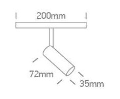 6W LED šviestuvas į magnetines sistemas MINI/MIDI/MAXI/P&amp;P, baltas, 3000/4000K, 48V, 38°, DALI, 42108L/W/V