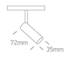6W LED šviestuvas į magnetines sistemas MINI/MIDI/MAXI/P&amp;P, baltas, 3000/3500/4000K, 48V, 38°, 42108/W/V