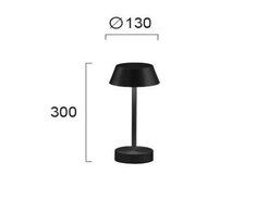 6W stalinis šviestuvas PRINCESS, juodas, 3000K, su baterija, 4243701