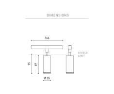 6W šviestuvas į magnetines sistemas FIT 35 48V, 3000K, juodas