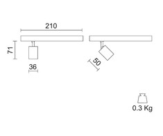 7,3W LED akcentinis šviestuvas NANOPERFETTO į magnetines sistemas ARIA, juodu korpusu, 3000K, PWM, 52°