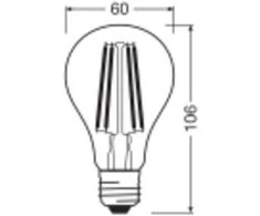 Ledvance 7,3W LED lemputė CLASSIC A, E27, skaidri, 2700K, su šviesos jutikliu