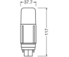 Osram 7,5W LED lemputė DULUX, G24d, baltos matinės sp., 4000K