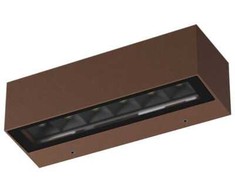Sieninis šviestuvas 7,5W LED sieninis lauko šviestuvas AROOS, rūdžių sp., 3000K, IP65, 90922