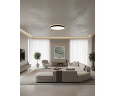 76W + 10,5W LED lubinis šviestuvas LISBOA, juodas, 3000/4000K, P3851270N