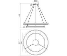 76W LED pakabinamas šviestuvas VALDIS, baltas, 3000/4000K