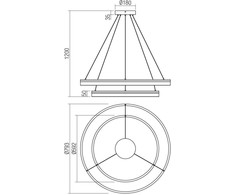 76W LED pakabinamas šviestuvas VALDIS, juodas, 3000/4000K
