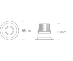 Bikuvalt 7W LED įleidžiamas pakreipiamas šviestuvas, juodas, 3000K, 11107FD/B/W