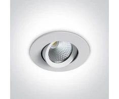 7W LED įleidžiamas pakreipiamas šviestuvas, baltas, 3000K, 11107B/W/W
