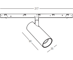 7W LED akcentinis šviestuvas į magnetinę sistemą ZAMBELIS MAGNETIC 6MM, žalvario sp., 3000K, DALI, 25254