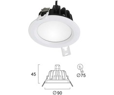 7W LED įleidžiamas lauko šviestuvas BARNEY, baltas, 3000K, 24V, IP65, 4341800