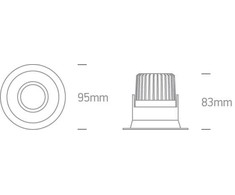 7W LED įleidžiamas, pakreipiamas šviestuvas, baltas, 3000/3500/4000K, 11107FD/W/V