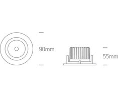7W LED įleidžiamas, pakreipiamas šviestuvas, baltas, 3000/3500/4000K, 11107B/W/V