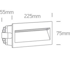 7W LED įleidžiamas sieninis lauko šviestuvas, baltas, 3000K, 68068C/W/W